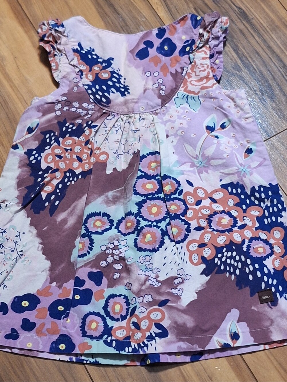 Tea Collection Baby Girl 6-12 Months Floral Boho Cotton Dress - Picture 2 of 5